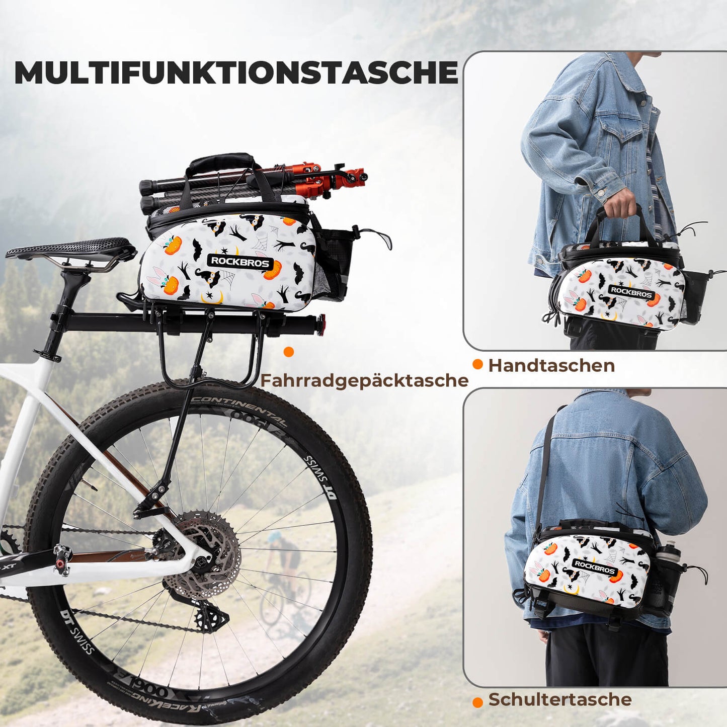 Fietstas 17-35L met regenhoes ROCKBROS