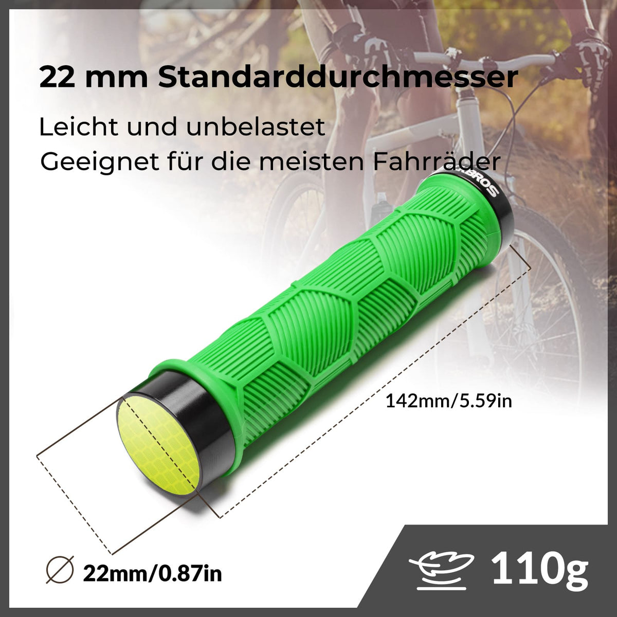 ROCKBROS Fiets Stuurgriffen Dubbele Sluiting voor 22,2mm Sturen