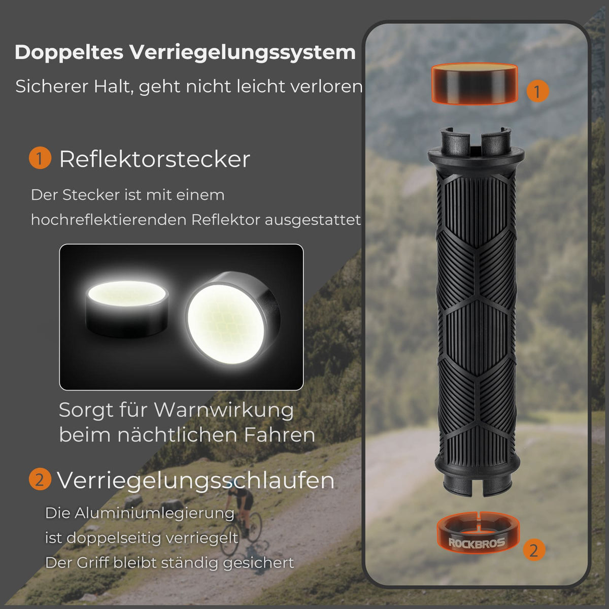 ROCKBROS Fiets Stuurgriffen Dubbele Sluiting voor 22,2mm Sturen