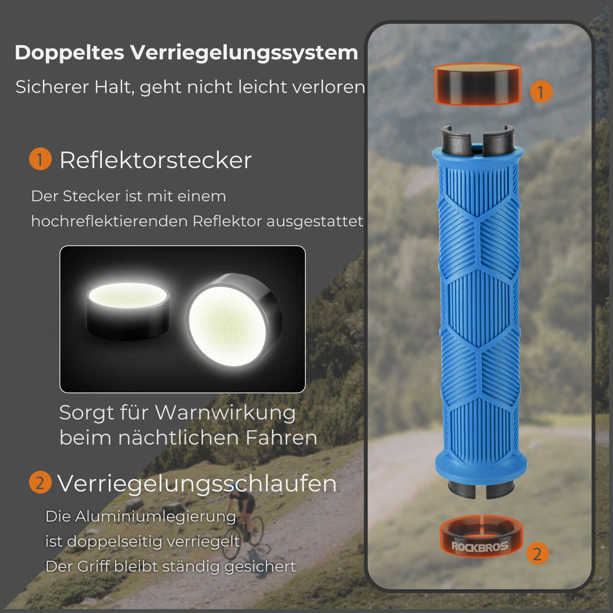 ROCKBROS Fiets Stuurgriffen Dubbele Sluiting voor 22,2mm Sturen