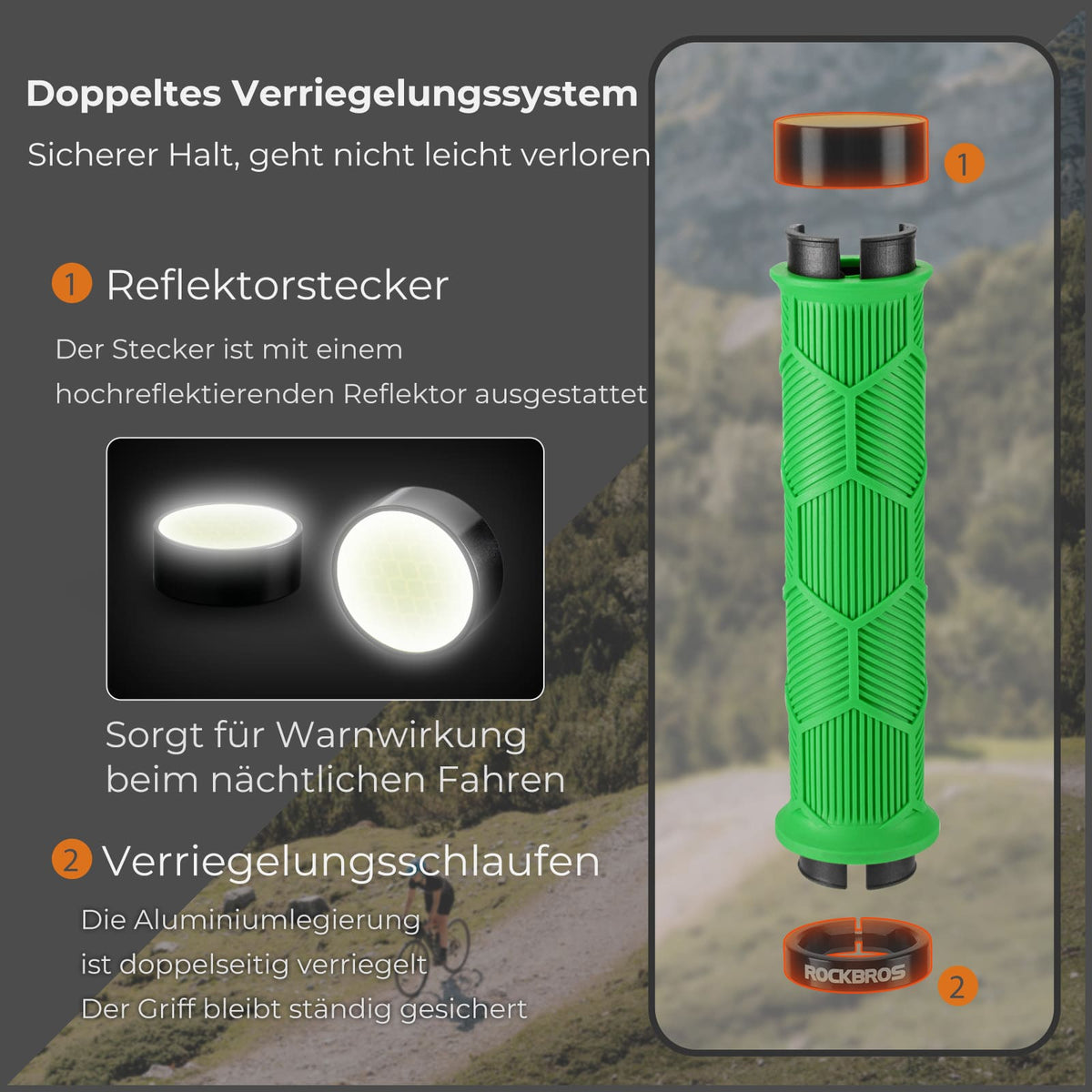 ROCKBROS Fiets Stuurgriffen Dubbele Sluiting voor 22,2mm Sturen
