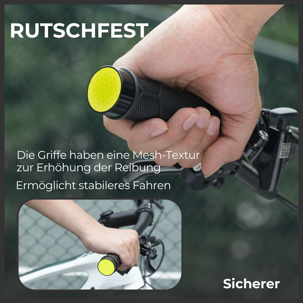 ROCKBROS Fiets Stuurgriffen Dubbele Sluiting voor 22,2mm Sturen