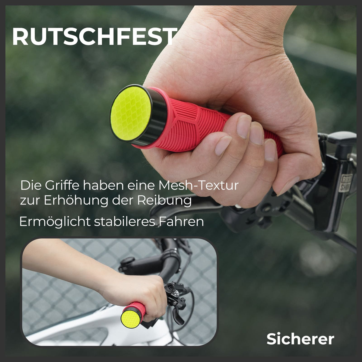 ROCKBROS Fiets Stuurgriffen Dubbele Sluiting voor 22,2mm Sturen