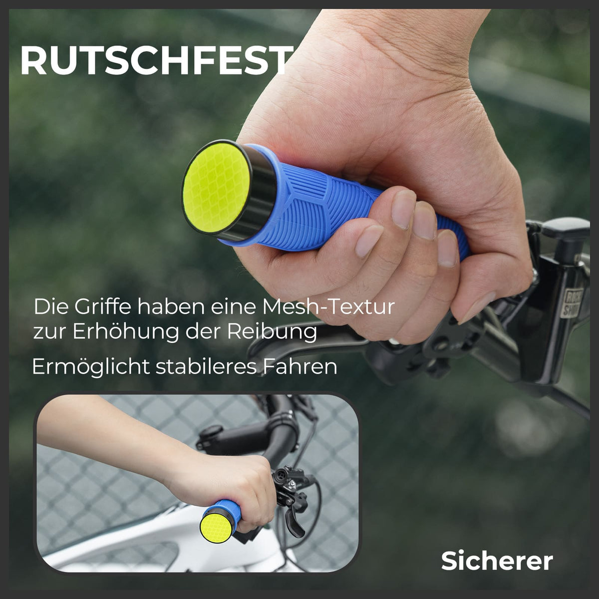 ROCKBROS Fiets Stuurgriffen Dubbele Sluiting voor 22,2mm Sturen