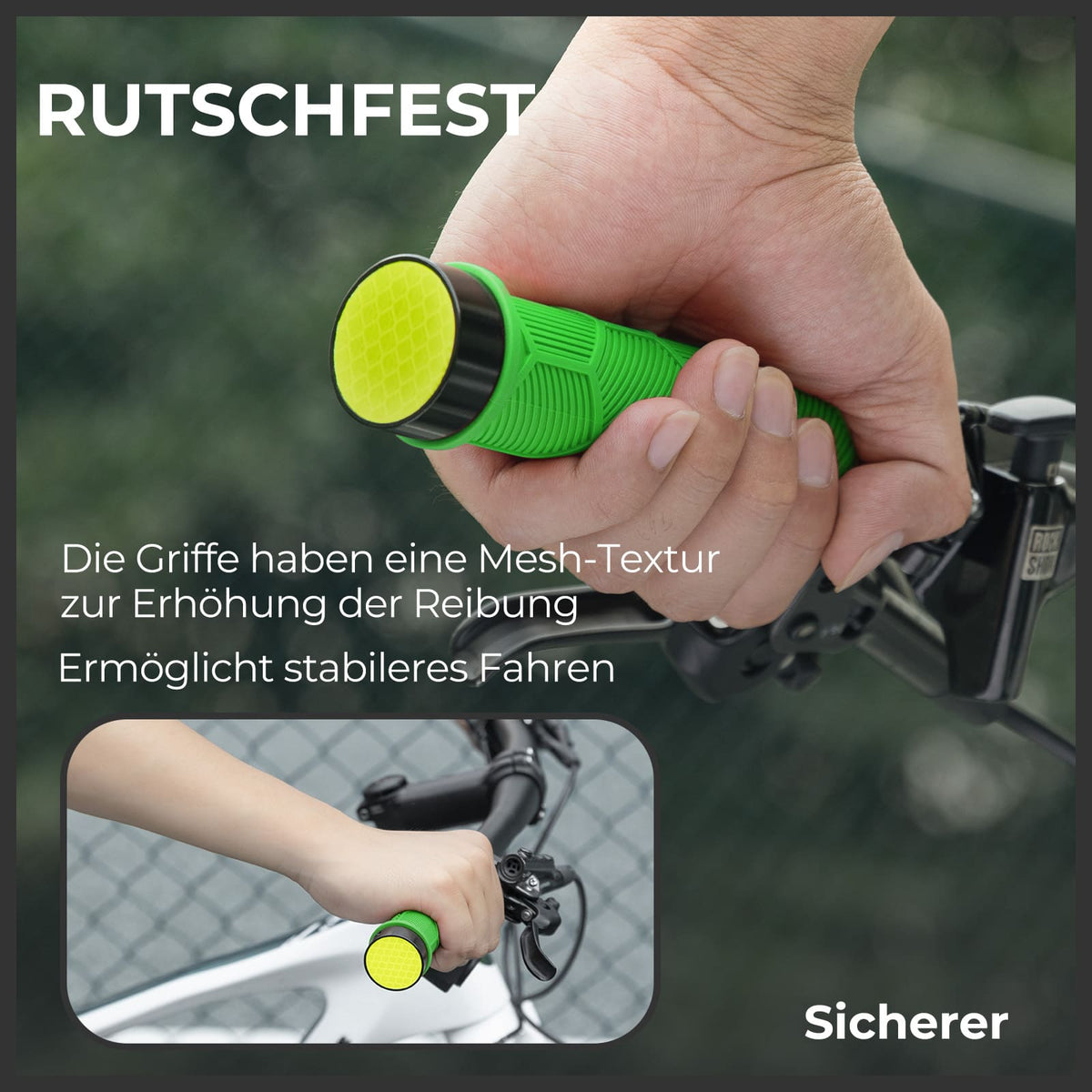 ROCKBROS Fiets Stuurgriffen Dubbele Sluiting voor 22,2mm Sturen
