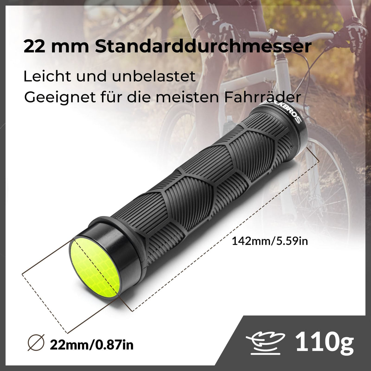 ROCKBROS Fiets Stuurgriffen Dubbele Sluiting voor 22,2mm Sturen