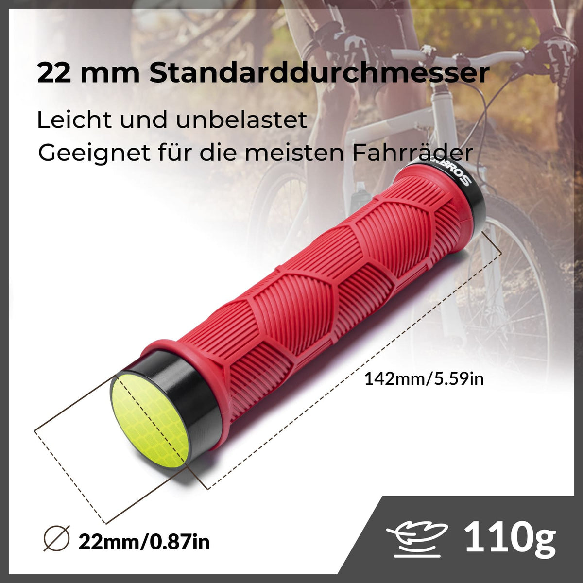 ROCKBROS Fiets Stuurgriffen Dubbele Sluiting voor 22,2mm Sturen