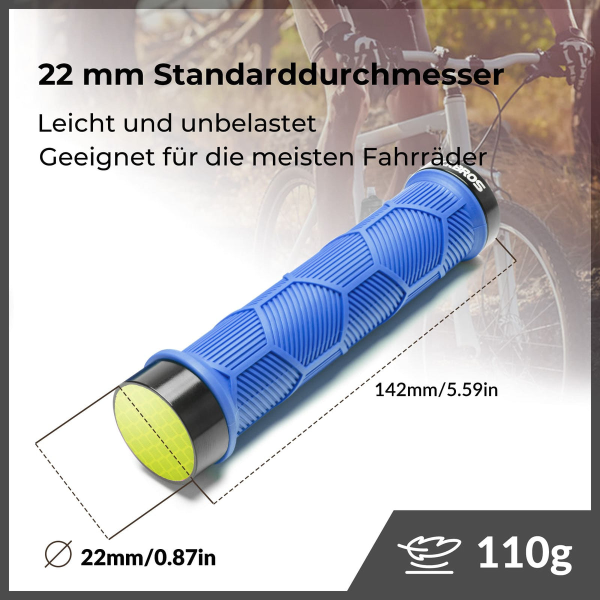 ROCKBROS Fiets Stuurgriffen Dubbele Sluiting voor 22,2mm Sturen