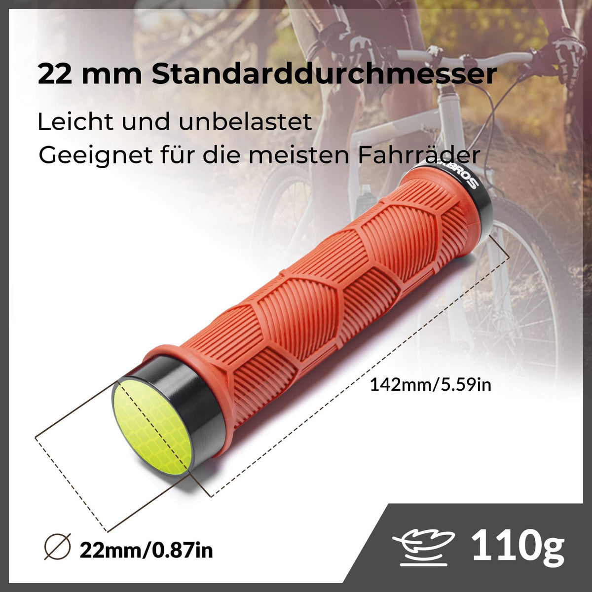 ROCKBROS Fiets Stuurgriffen Dubbele Sluiting voor 22,2mm Sturen