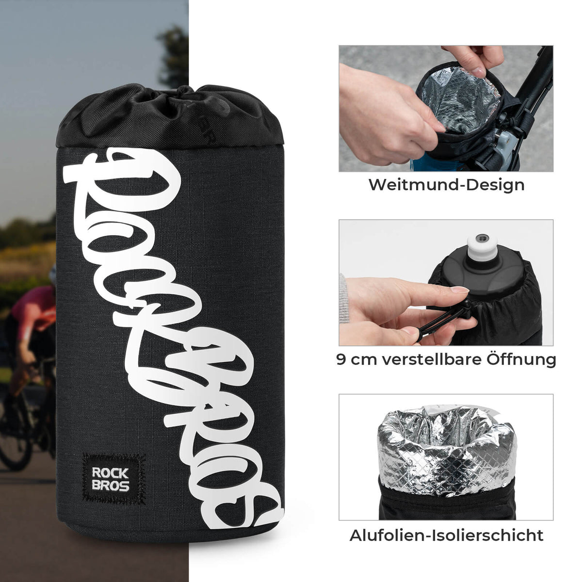 ROCKBROS Fiets Stuurzak Mini 1L voor Drinkflessen Ø9 cm
