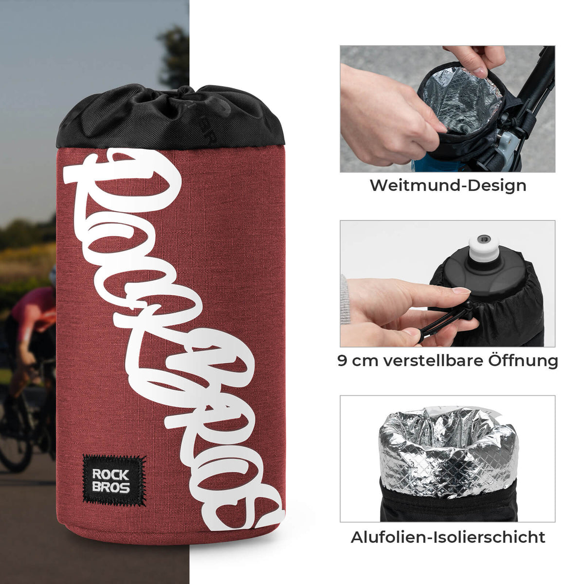 ROCKBROS Fiets Stuurzak Mini 1L voor Drinkflessen Ø9 cm