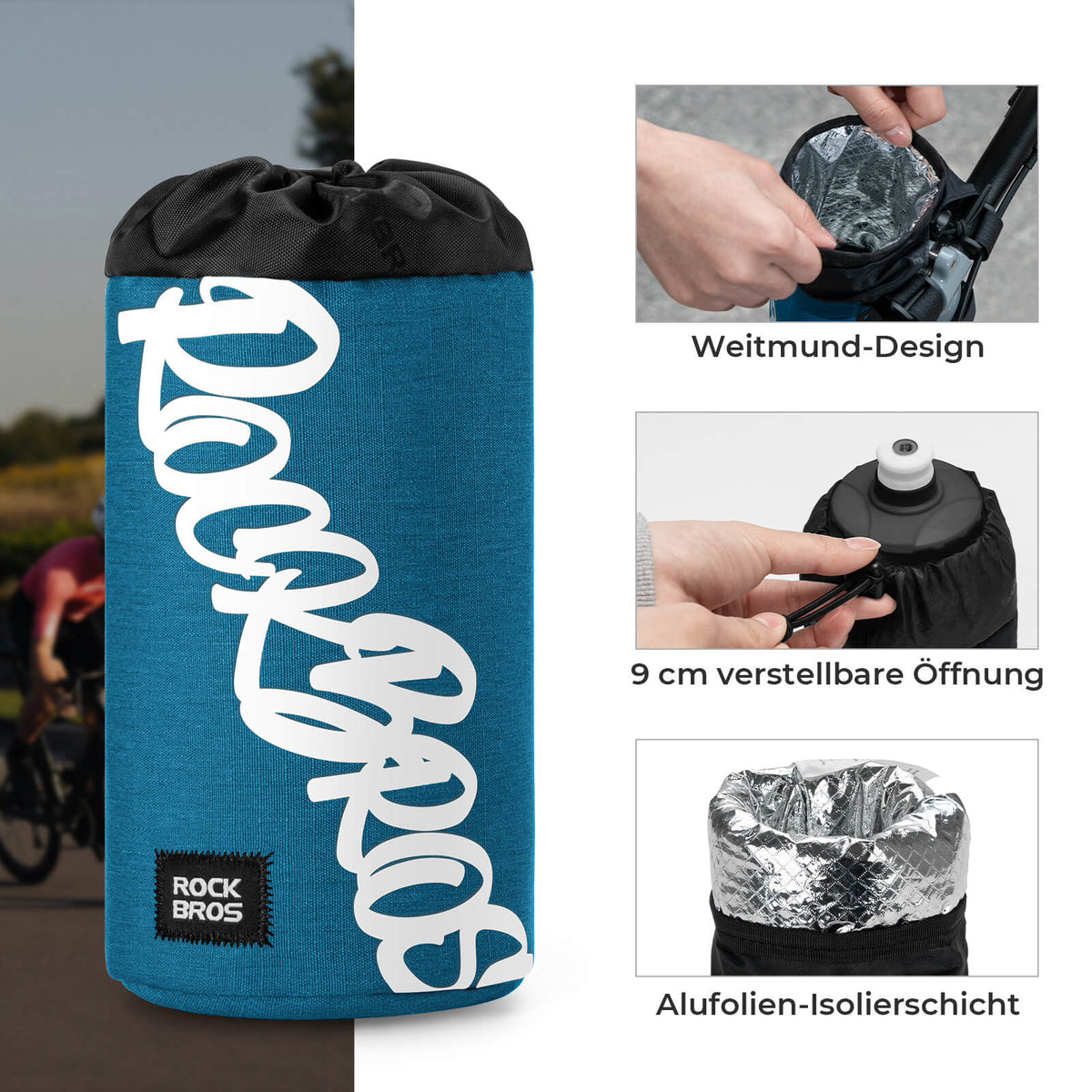 ROCKBROS Fiets Stuurzak Mini 1L voor Drinkflessen Ø9 cm