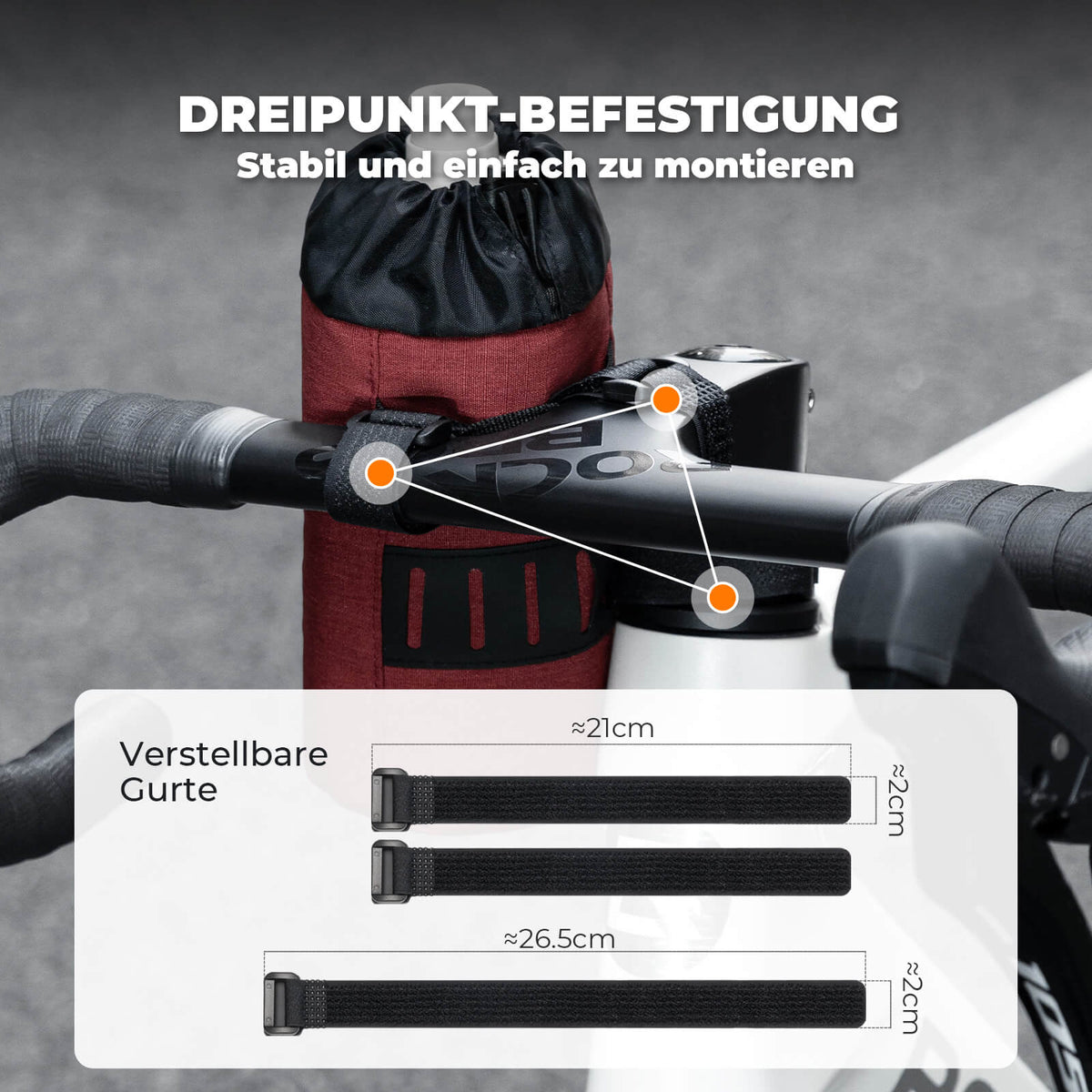 ROCKBROS Fiets Stuurzak Mini 1L voor Drinkflessen Ø9 cm