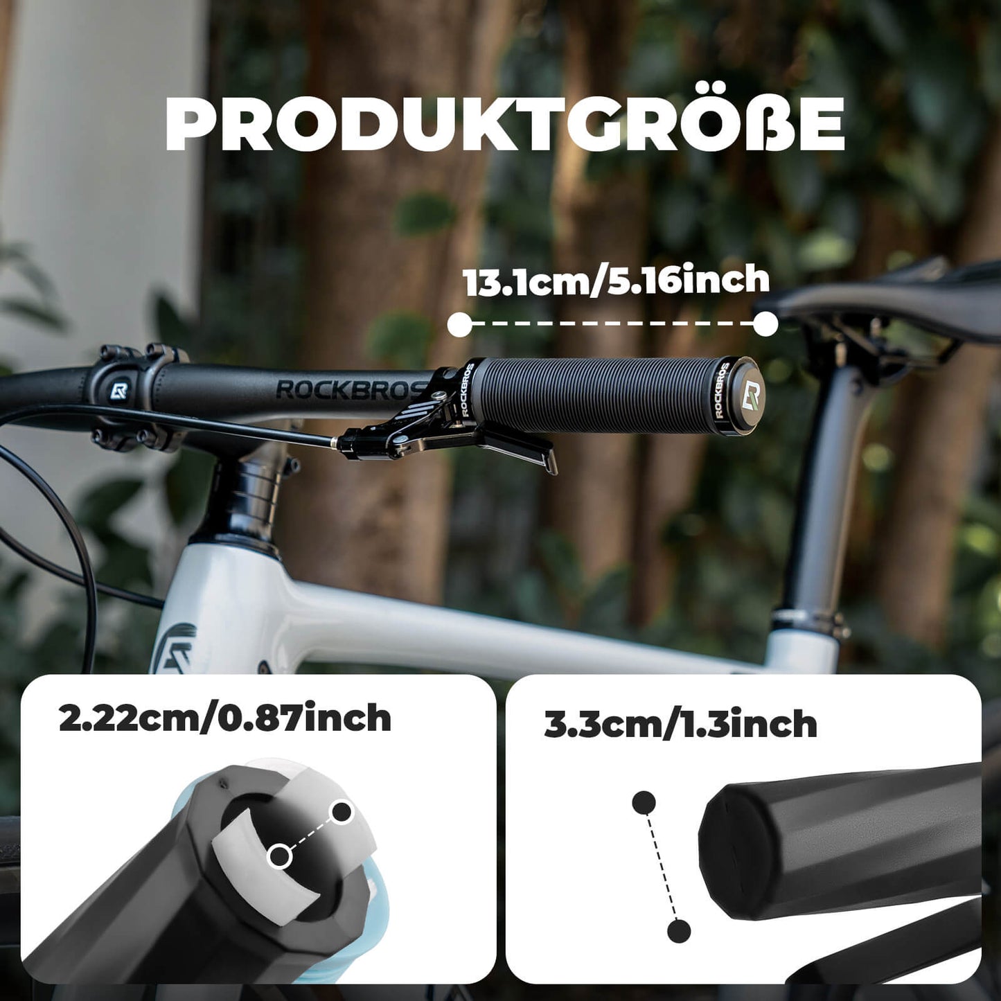 Fietsgrepen, antislip, dubbel vergrendelingsmechanisme, 22,2 mm, ROCKBROS