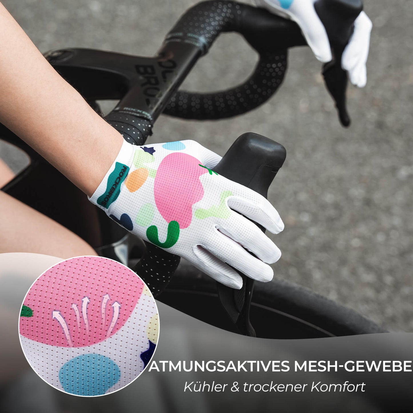 Fietshandschoenen met SBR-vulling, ademend, zeer flexibel, ROCKBROS