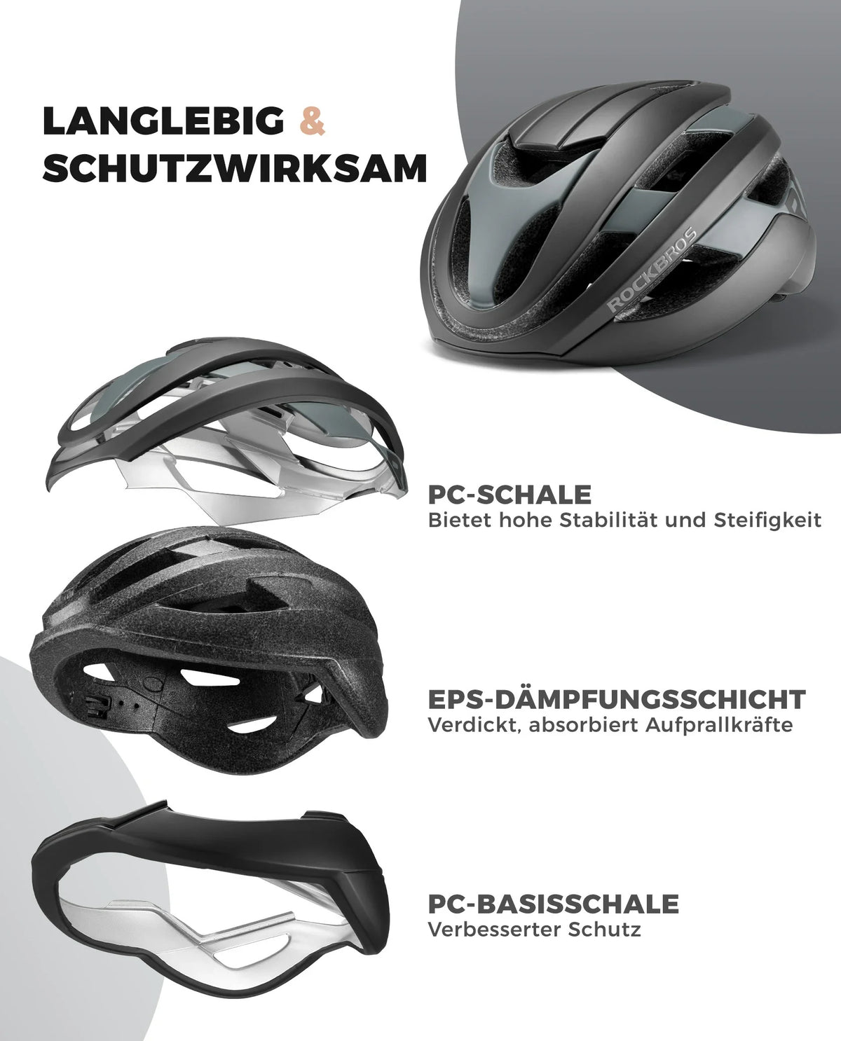 ROCKBROS Fietshelm Sport Mountainbike Beschermhelm Ademend 54-58cm