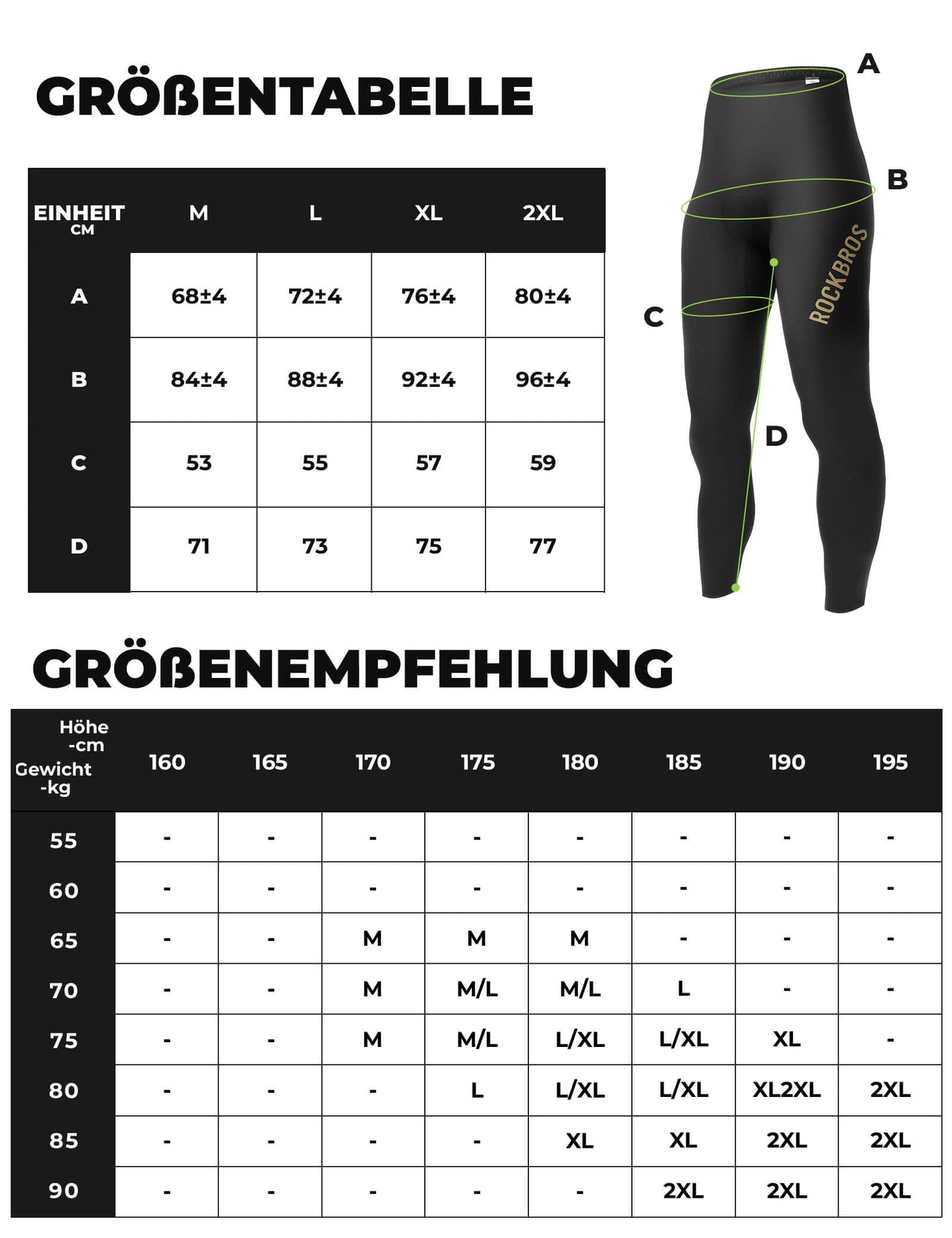 Fietsbroek, lange fietsbroek, gewatteerd, ademend, heren, ROCKBROS