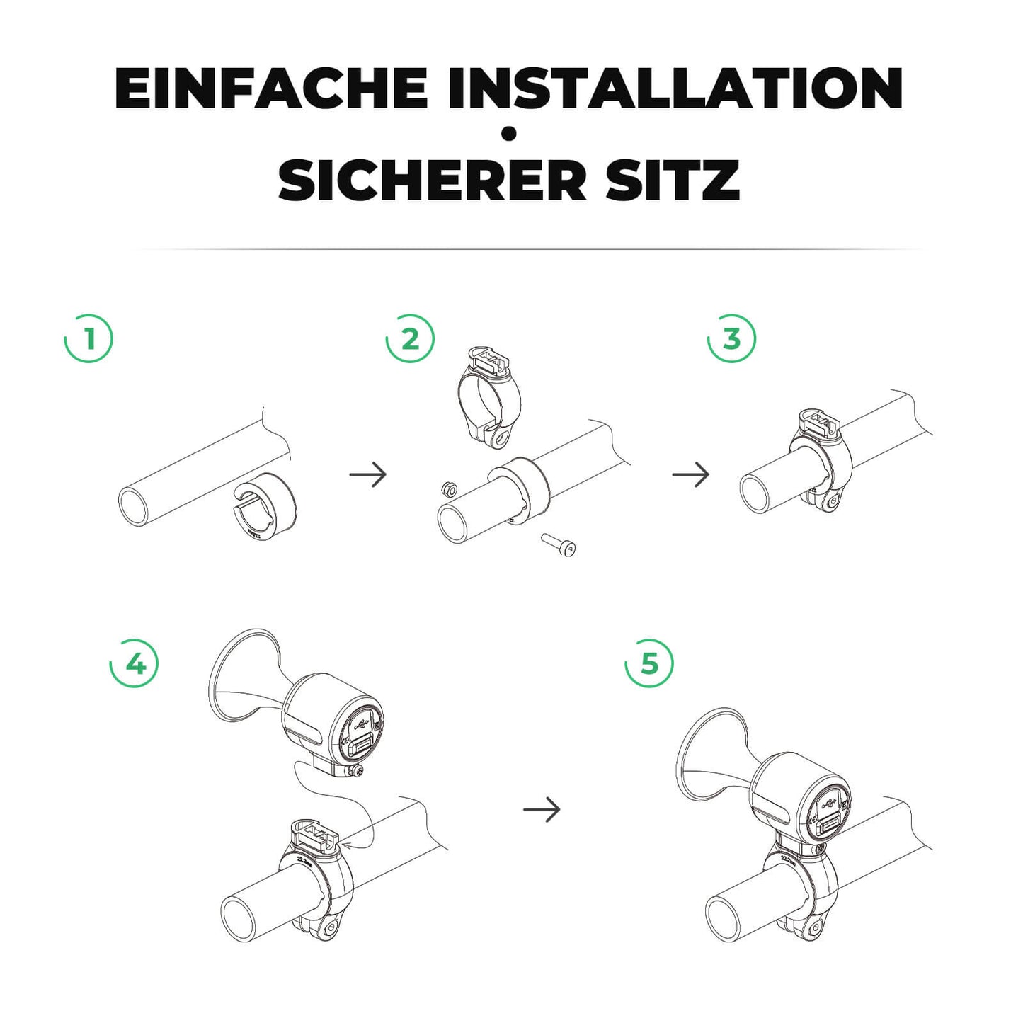 Elektrische fietsbel, 120 dB toon, IPX5 waterbestendig, smartphone-tracking, ROCKBROS