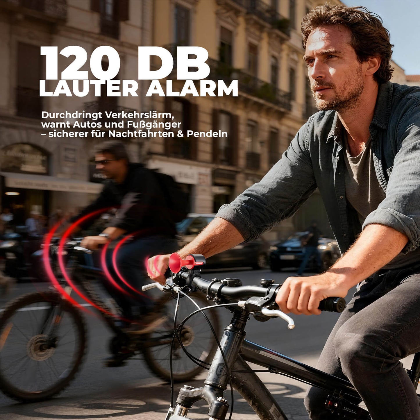 Elektrische fietsbel, 120 dB toon, IPX5 waterbestendig, smartphone-tracking, ROCKBROS