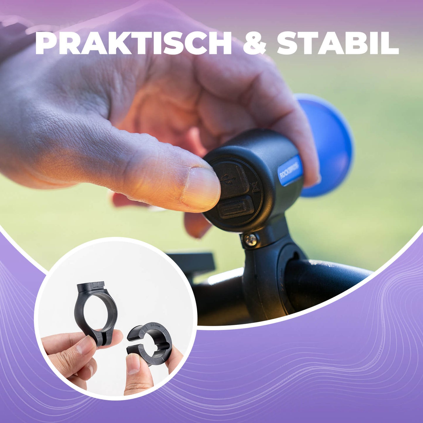 Elektrische fietsbel 120 dB voor sturen van 22,2/25,4/31,8 mm ROCKBROS