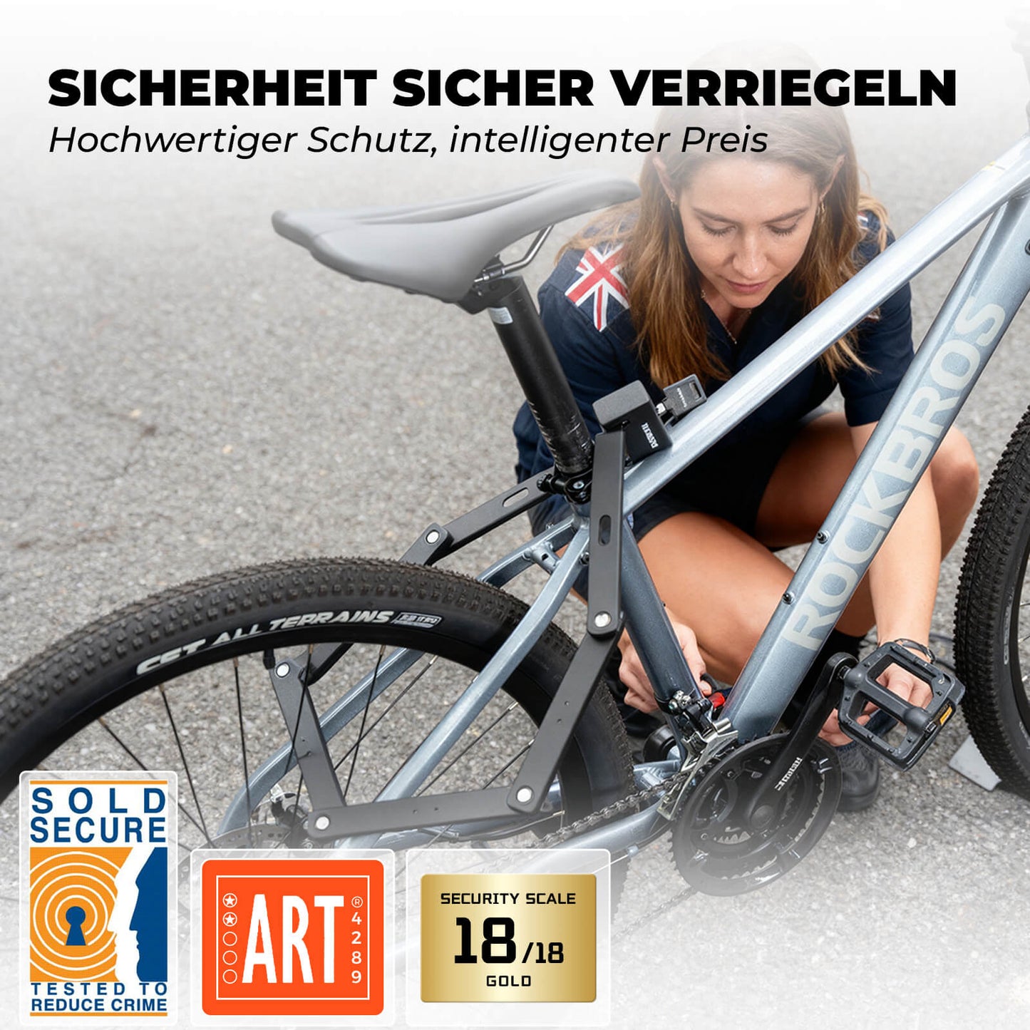 Opvouwbaar fietsslot 104 cm Opvouwbaar ROCKBROS