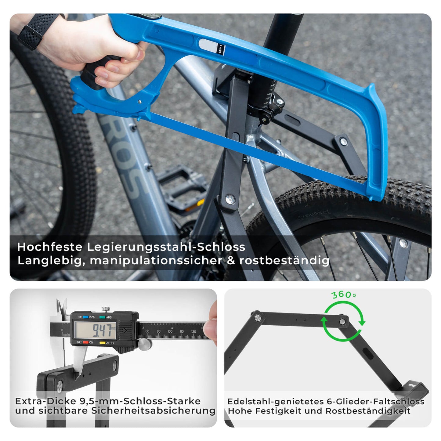 Opvouwbaar fietsslot 104 cm Opvouwbaar ROCKBROS