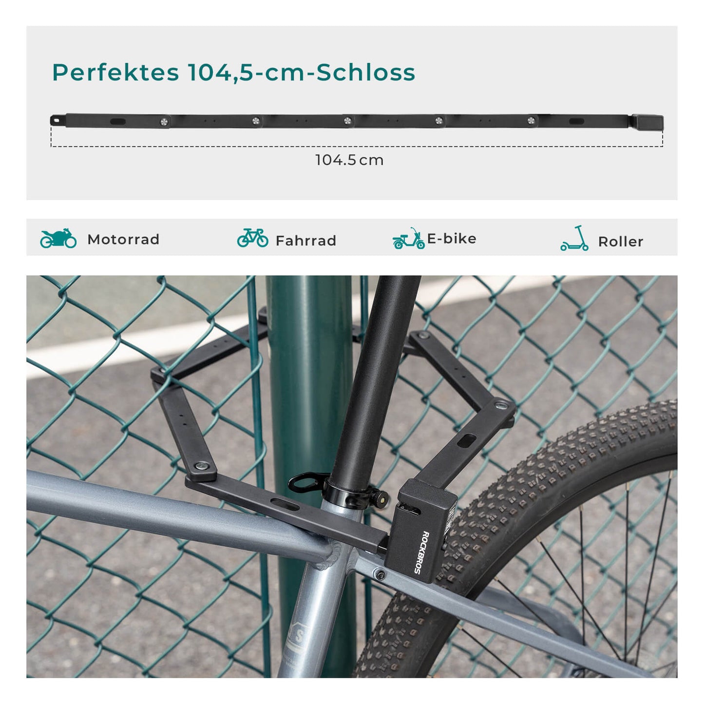 Opvouwbaar fietsslot 104 cm Opvouwbaar ROCKBROS