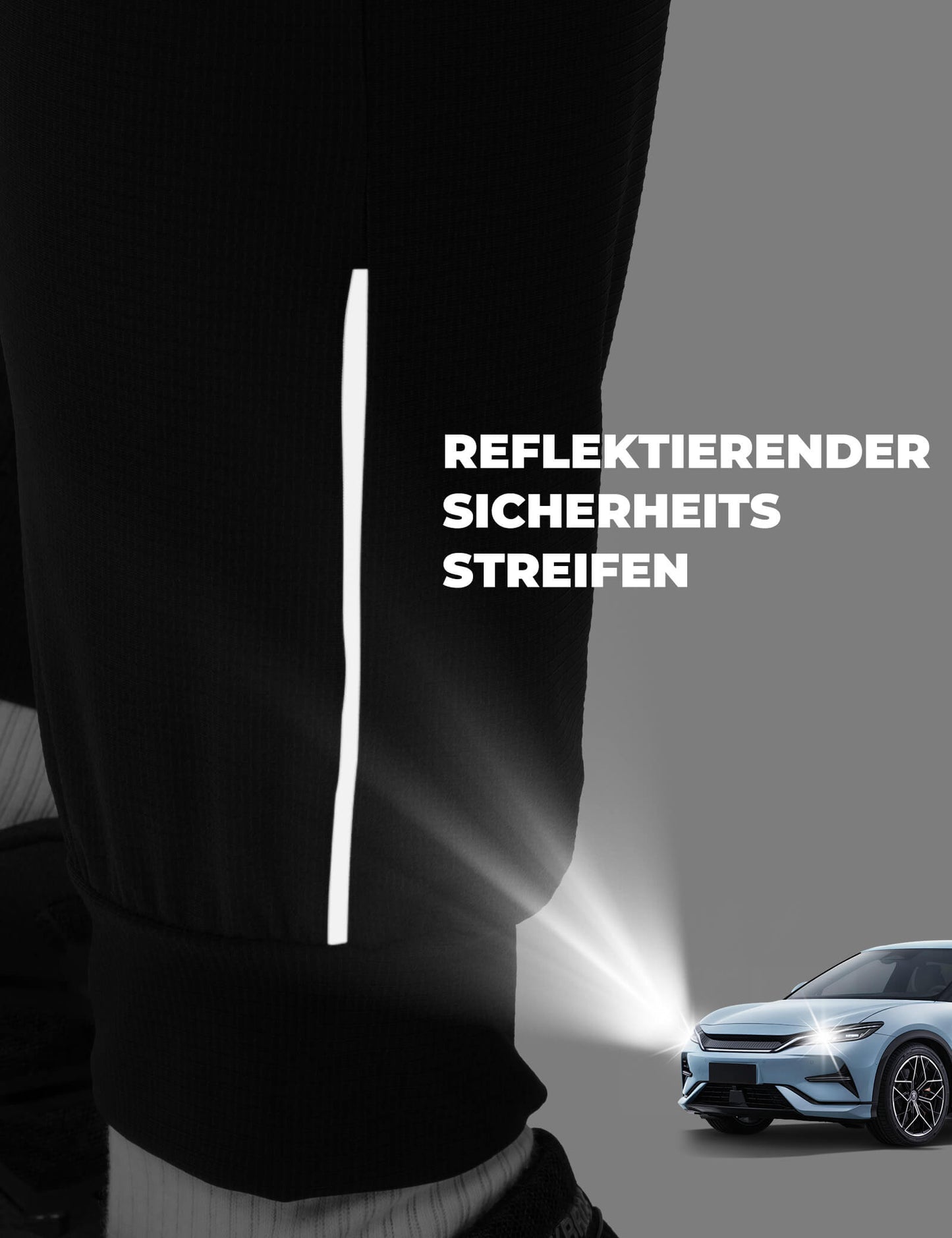 Fietsbroek voor heren met elastische pasvorm en veiligheidsstrips van ROCKBROS