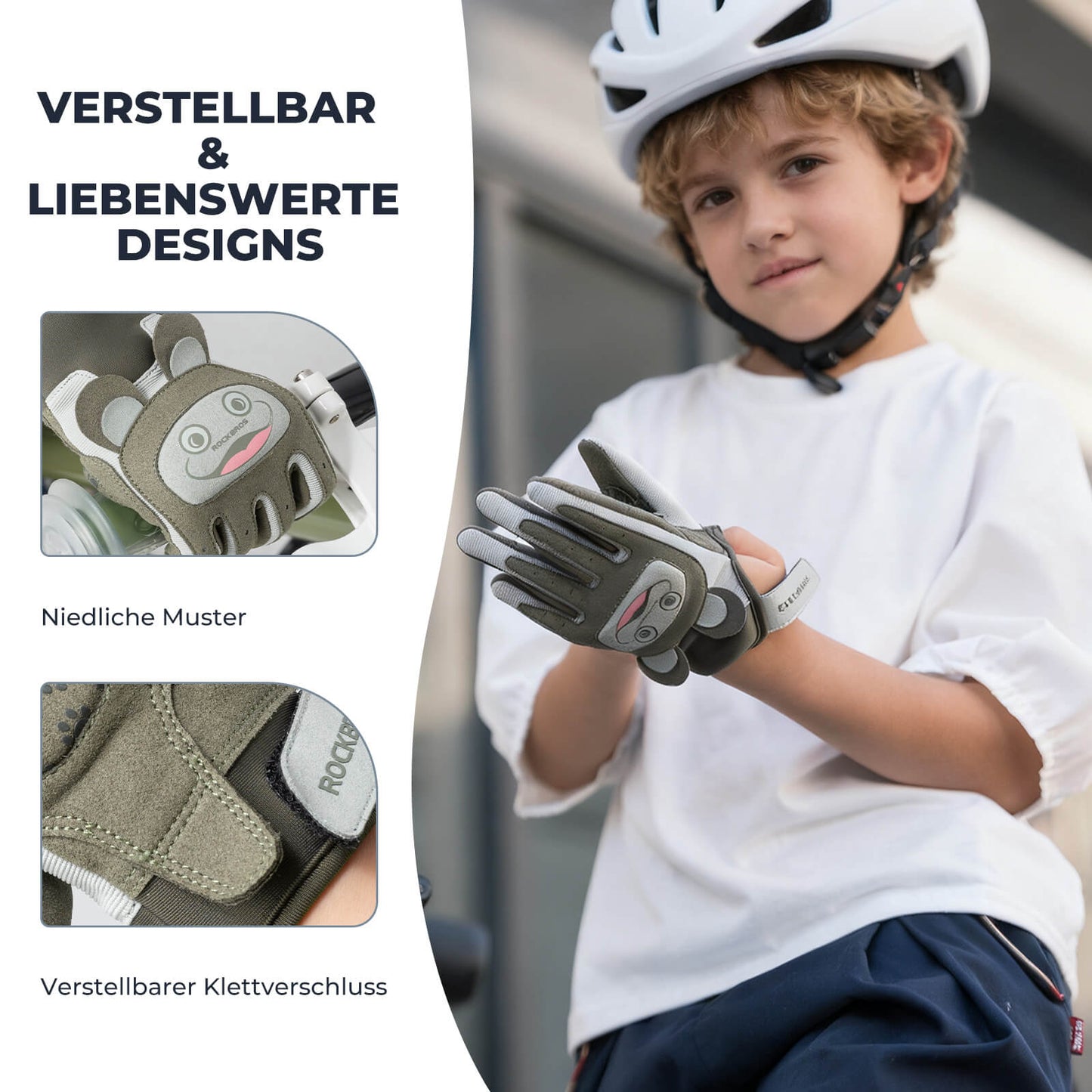 Fietshandschoenen voor kinderen, ademend en antislip met SBR-bescherming, ROCKBROS