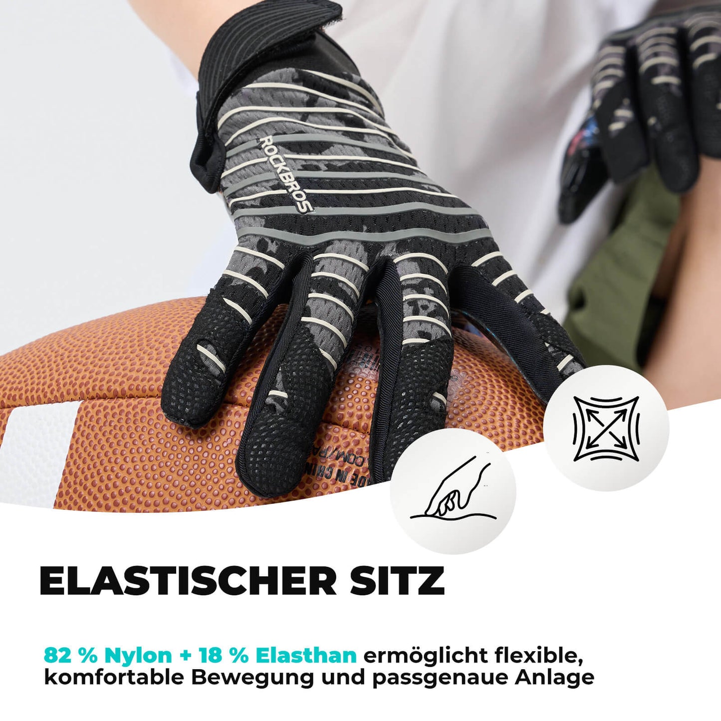 Professionele sporthandschoenen voor kinderen, ademend en elastisch, ROCKBROS