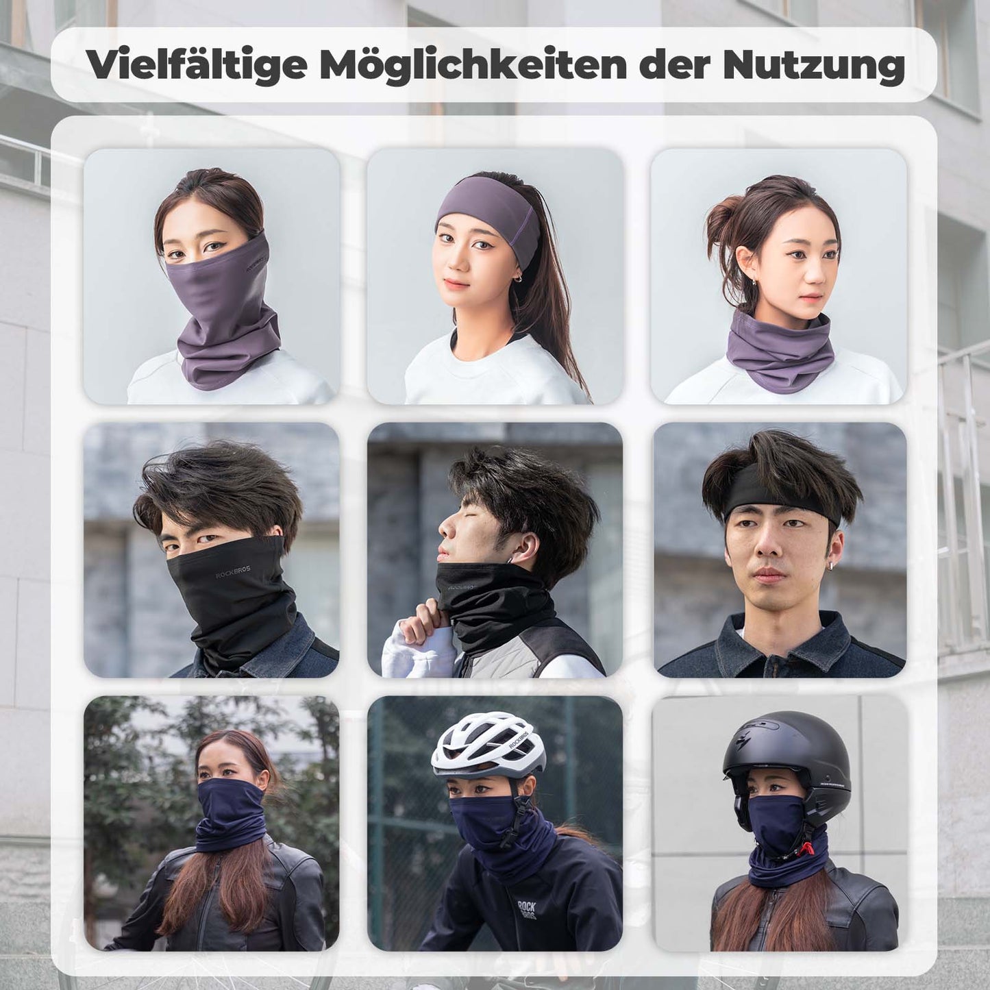 Multifunctionele fleece bivakmuts, zacht gezichtsmasker, buissjaal, ROCKBROS