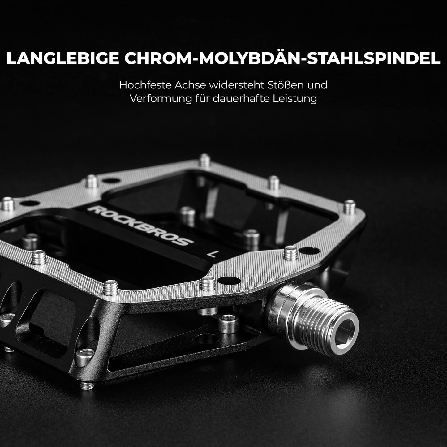 Pedalen met antislip pinnen - Breed platform & chroom-molybdeen as ROCKBROS