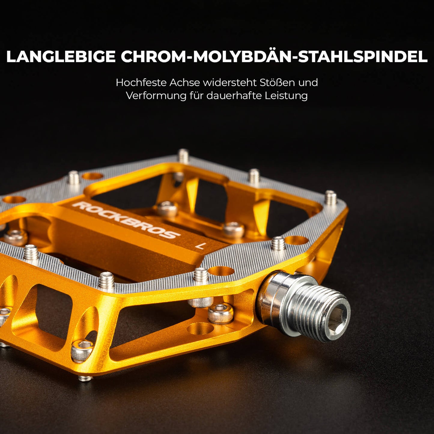 Pedalen met antislip pinnen - Breed platform & chroom-molybdeen as ROCKBROS