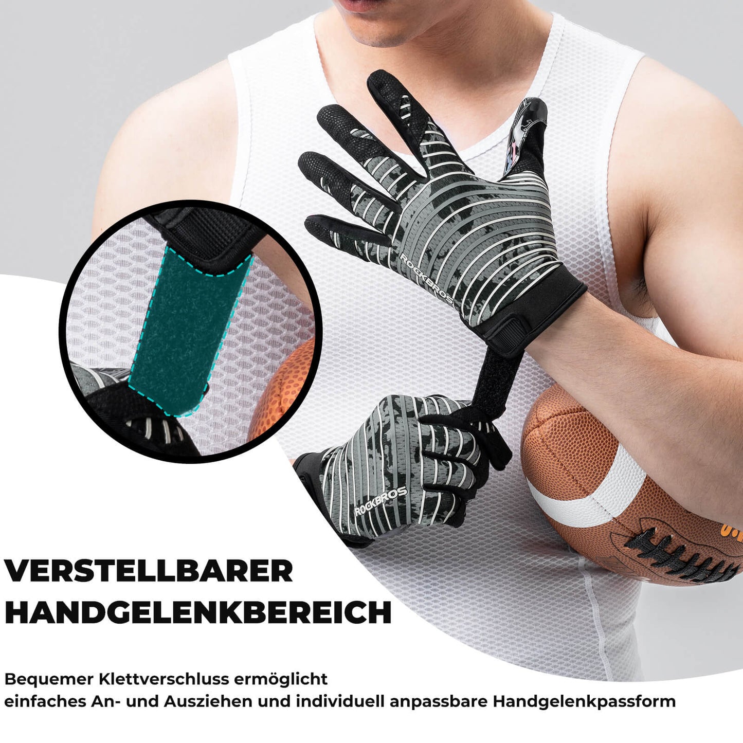 Professionele sporthandschoenen voor volwassenen, ademend en elastisch, van het merk ROCKBROS.