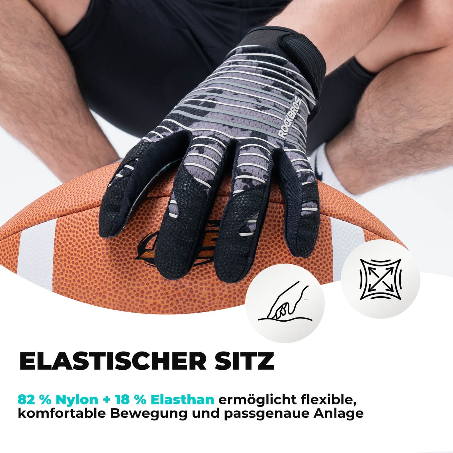 Professionele sporthandschoenen voor volwassenen, ademend en elastisch, van het merk ROCKBROS.