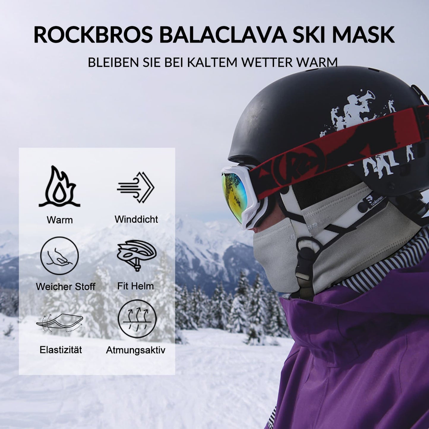 Balaclava 2-pack Herfst/Winter voor buitensporten Unisex ROCKBROS