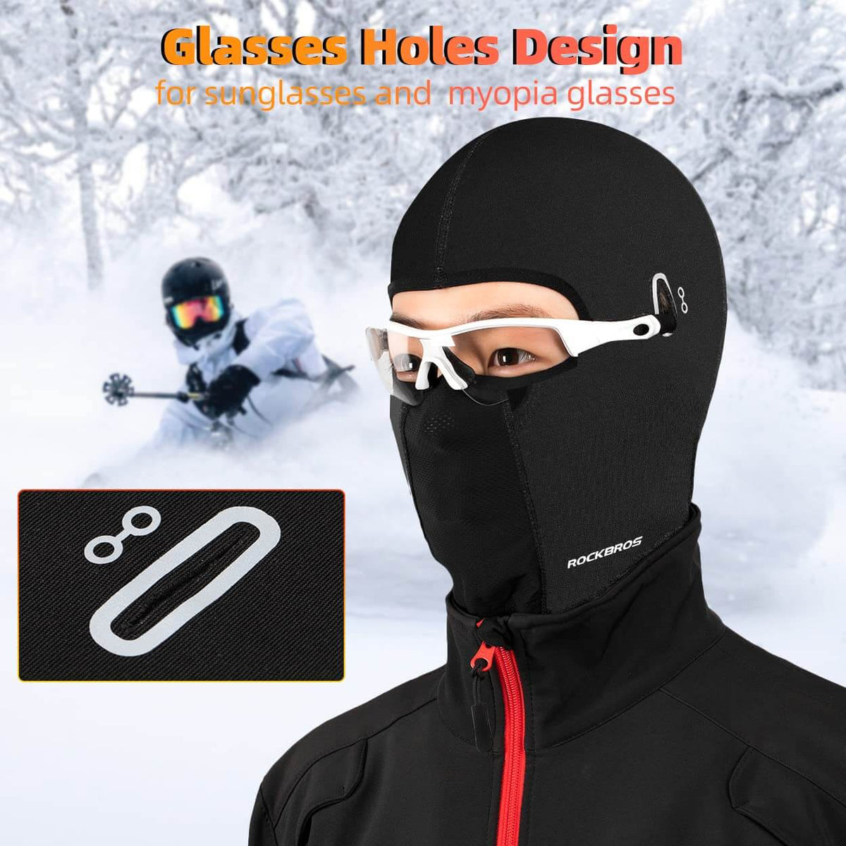 ROCKBROS Bivakmuts Winter Balaclavas voor Outdoorsport