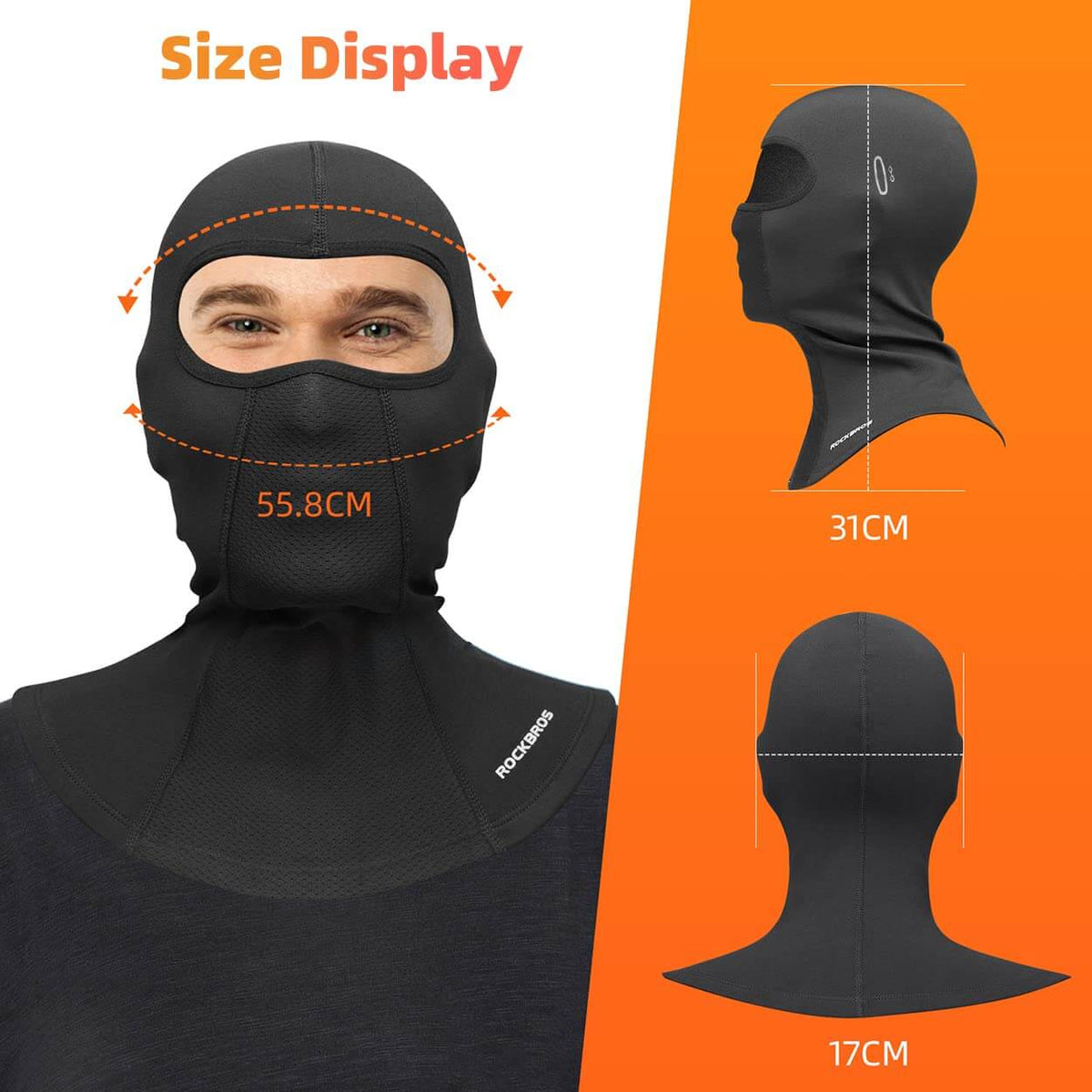 ROCKBROS Bivakmuts Winter Balaclavas voor Outdoorsport