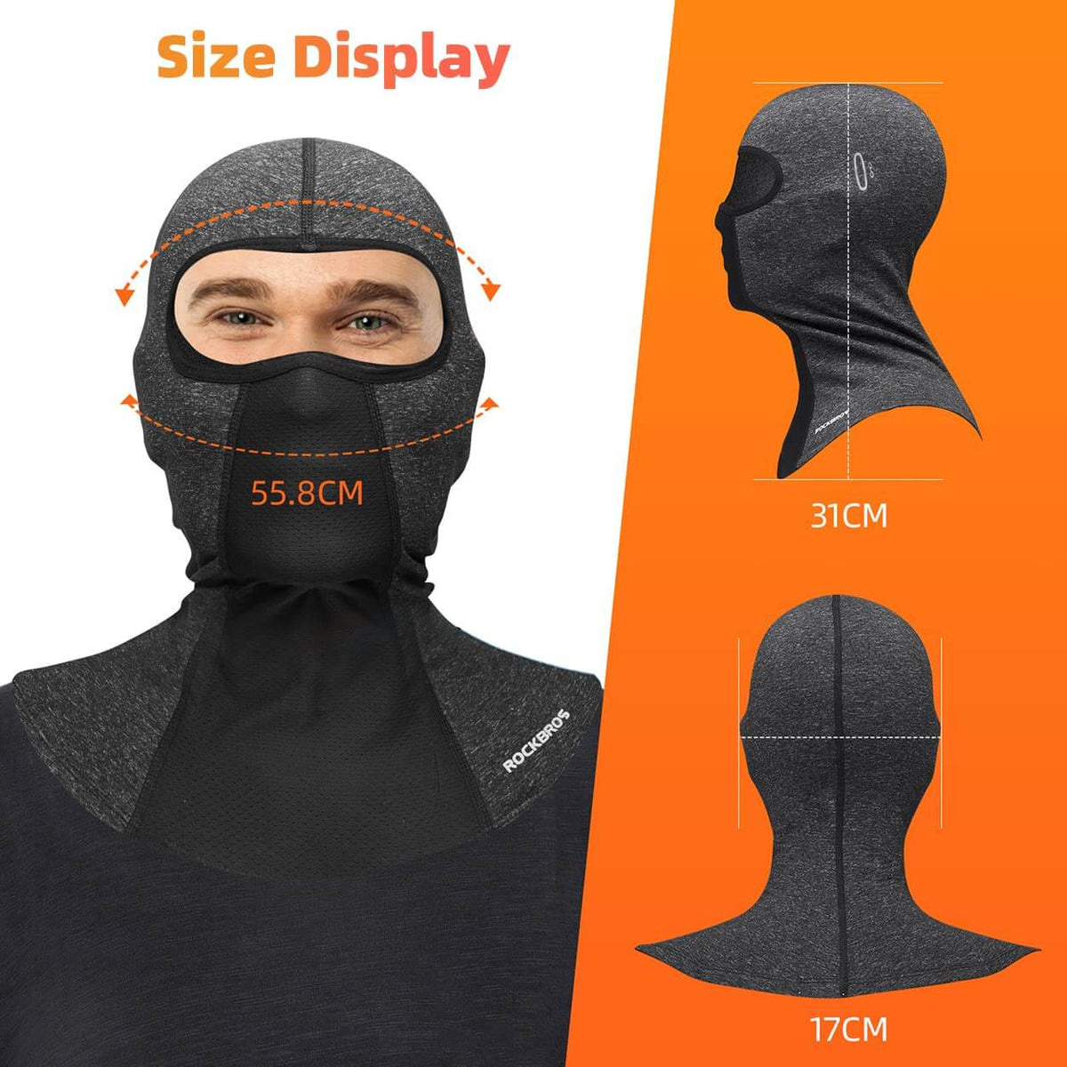 ROCKBROS Bivakmuts Winter Balaclavas voor Outdoorsport