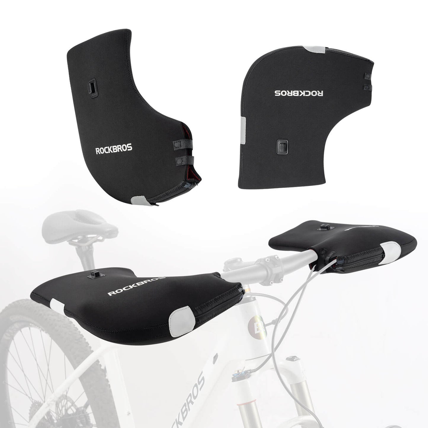 Verwarmde, waterbestendige fietsstuurhoezen - oplaadbaar ROCKBROS
