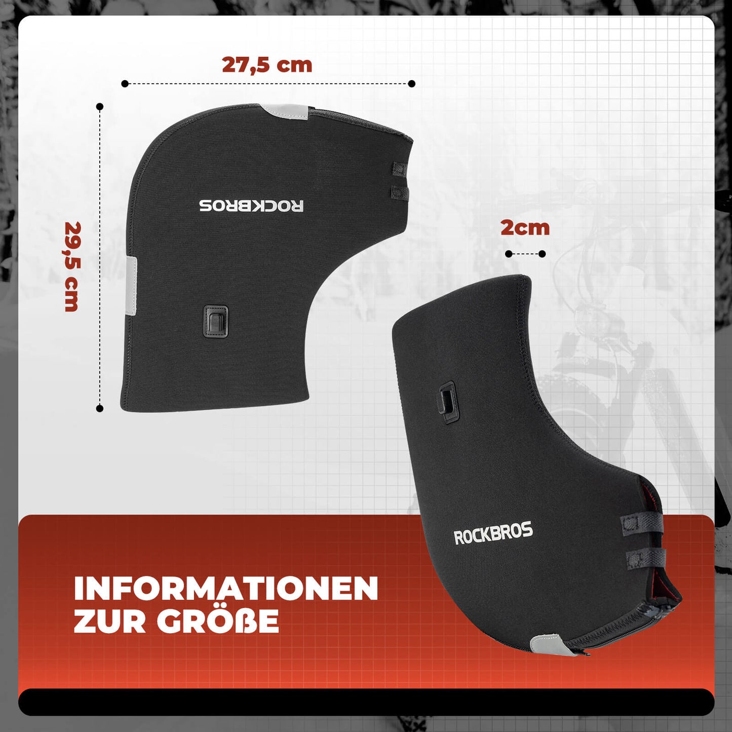 Verwarmde, waterbestendige fietsstuurhoezen - oplaadbaar ROCKBROS