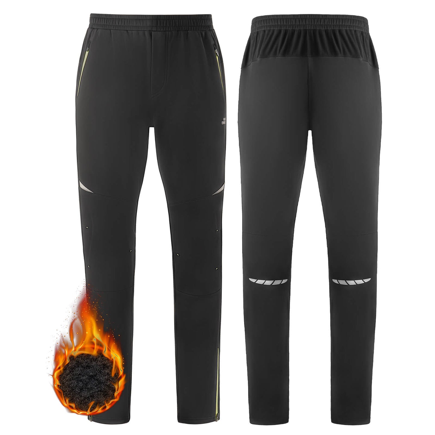 Herenfietsbroek, winddicht en warm voor winterse buitensporten, ROCKBROS