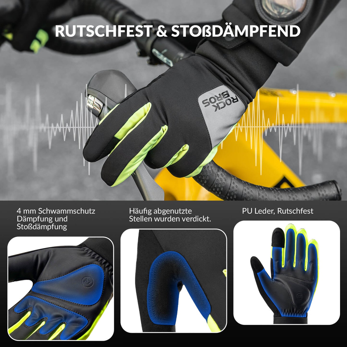 Thermische outdoorhandschoenen voor fietsen en ski?n, touchscreen-compatibel, ROCKBROS