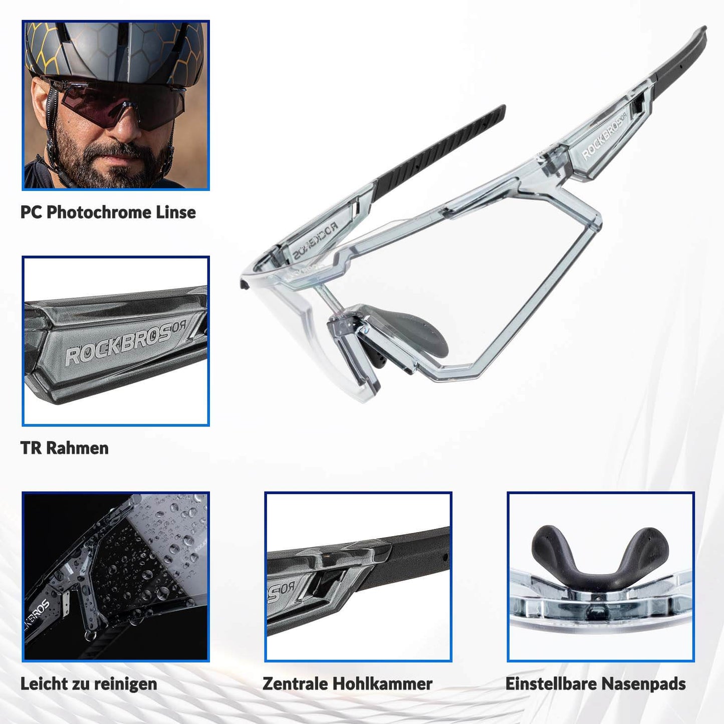 Zonnebril, fietsbril, zelfkleurend, outdoor, UV400-bescherming, ROCKBROS