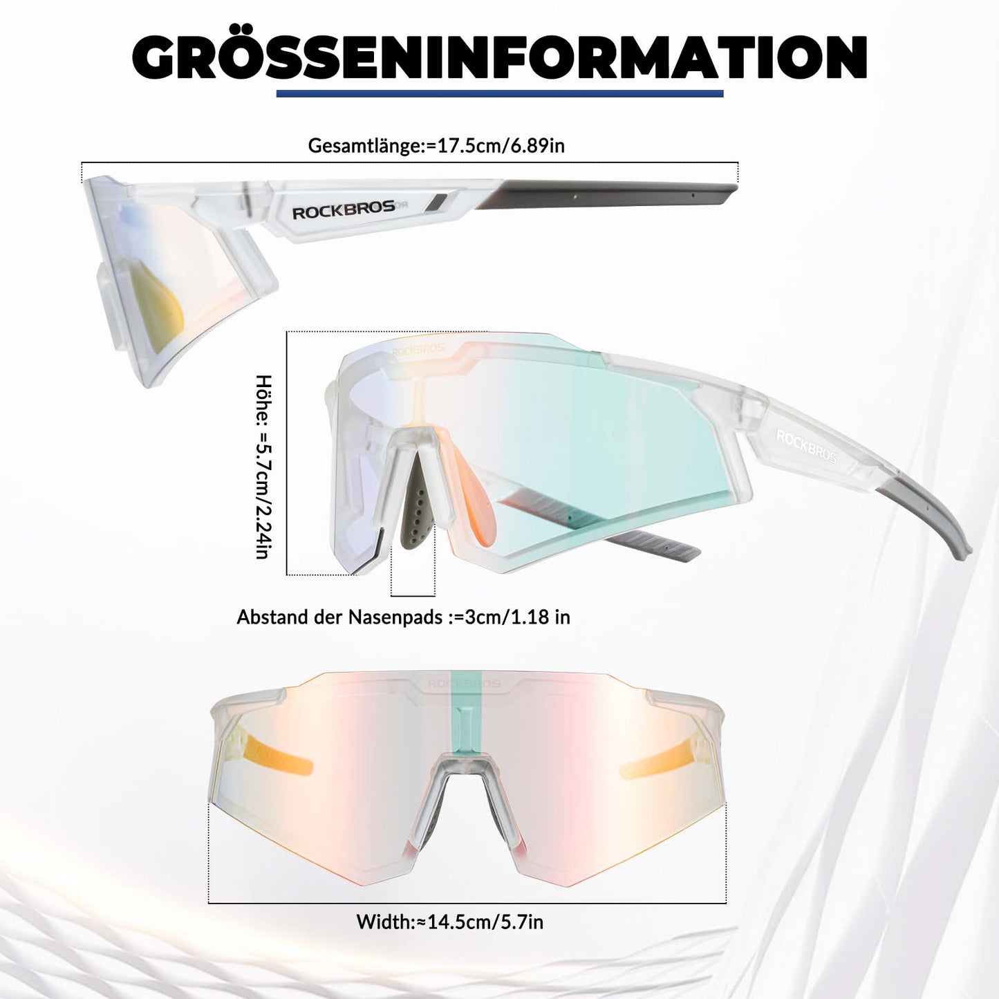 Zonnebril, fietsbril, zelfkleurend, outdoor, UV400-bescherming, ROCKBROS