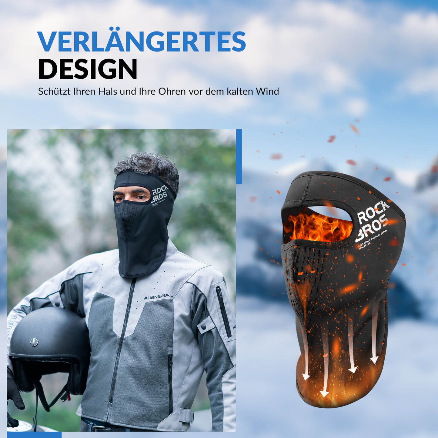 Balaclava voor maximaal comfort en perfecte bescherming van het haar. ROCKBROS