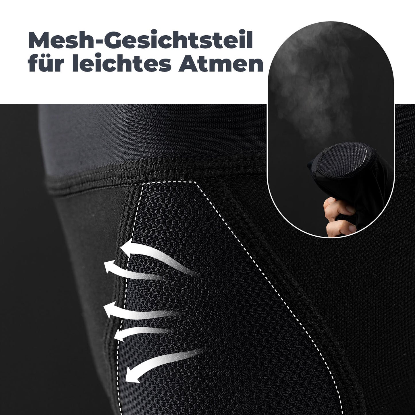 Balaclava, winddicht, ademend fleece, voor buitensporten, unisex, ROCKBROS