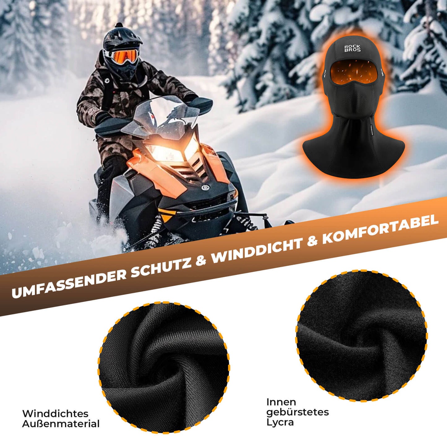 Balaclava, winddichte gezichtsbescherming voor fietsen, unisex, ROCKBROS