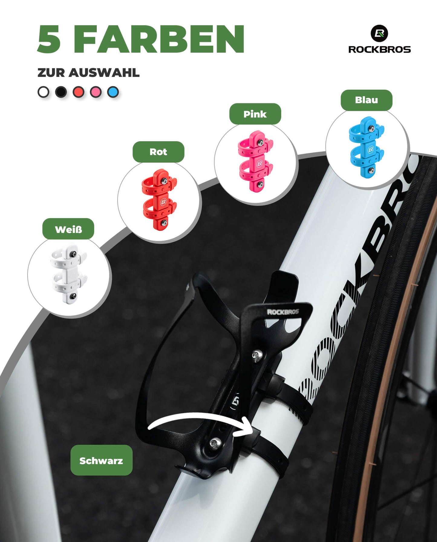 Universele bidonhouder voor fietsen. Geen boren nodig. Basis voor ombouw. ??ROCKBROS