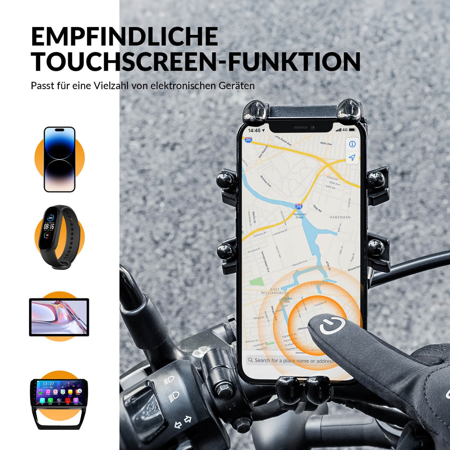 Winterfietshandschoenen met gelvulling, geschikt voor touchscreen, ROCKBROS